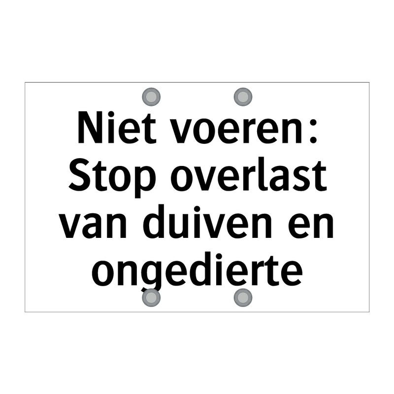 Niet voeren: Stop overlast van duiven en ongedierte