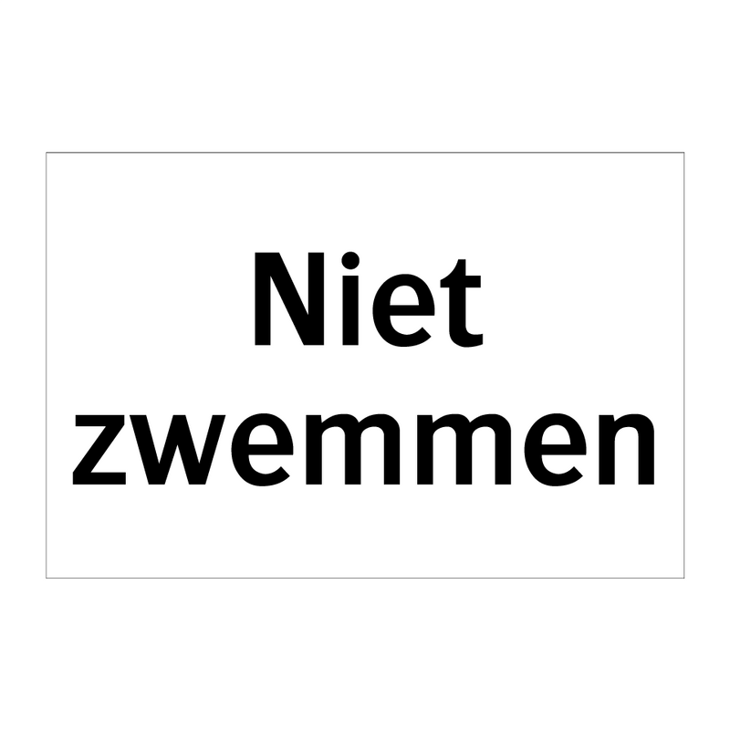 Niet zwemmen