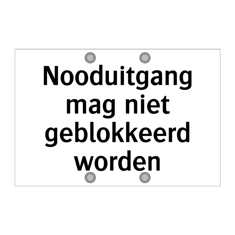 Nooduitgang mag niet geblokkeerd worden