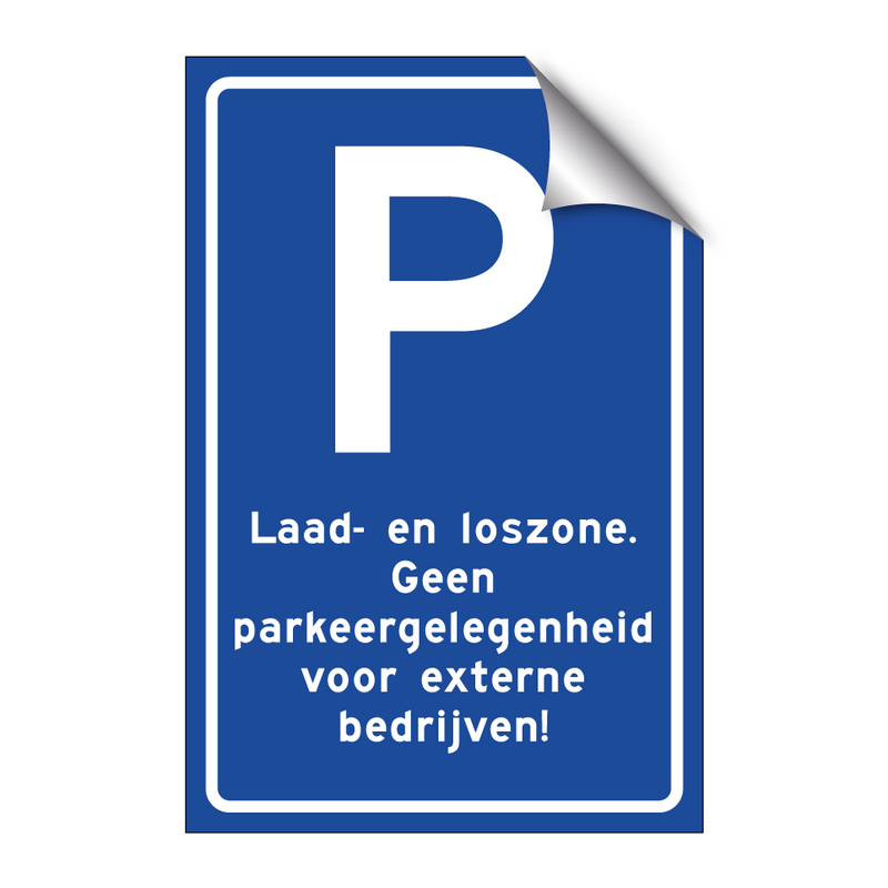 Laad- en loszone. Geen parkeergelegenheid voor externe bedrijven!