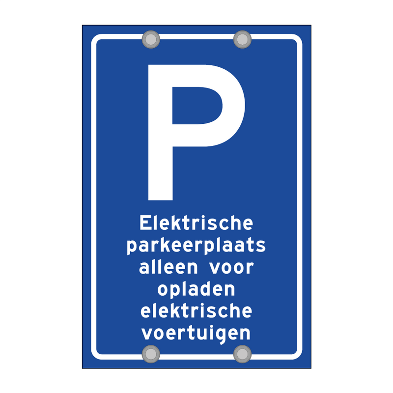 Elektrische parkeerplaats alleen voor opladen elektrische voertuigen