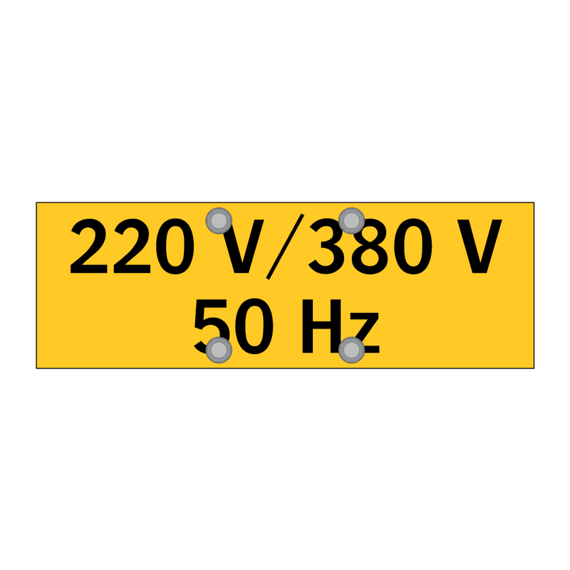 220 V/380 V 50 Hz & 220 V/380 V 50 Hz & 220 V/380 V 50 Hz