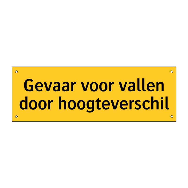 Gevaar voor vallen door hoogteverschil & Gevaar voor vallen door hoogteverschil