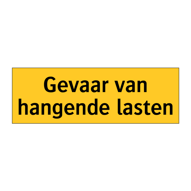 Gevaar van hangende lasten & Gevaar van hangende lasten & Gevaar van hangende lasten