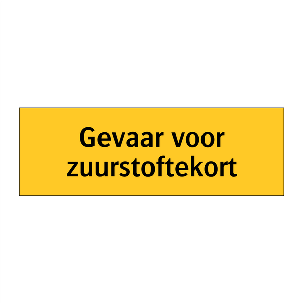 Gevaar voor zuurstoftekort & Gevaar voor zuurstoftekort & Gevaar voor zuurstoftekort