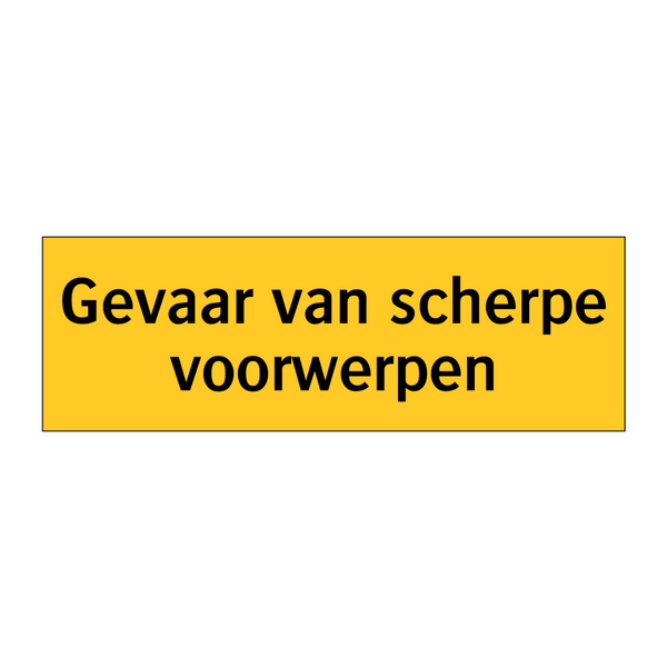 Gevaar van scherpe voorwerpen & Gevaar van scherpe voorwerpen & Gevaar van scherpe voorwerpen