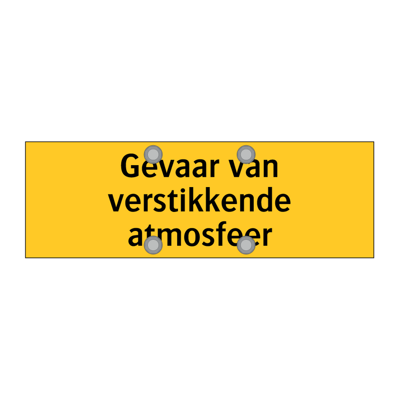 Gevaar van verstikkende atmosfeer & Gevaar van verstikkende atmosfeer