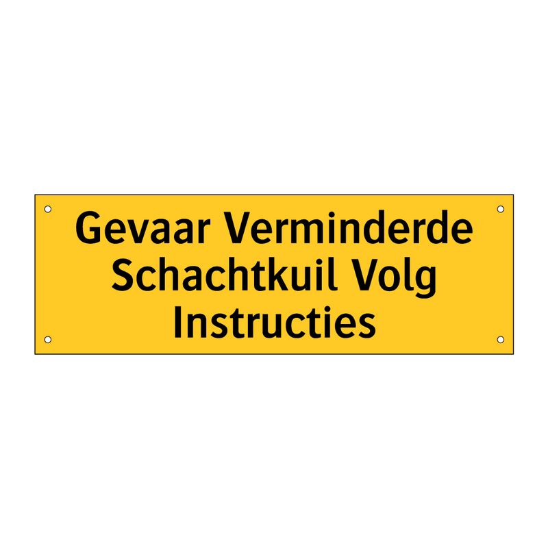 Gevaar Verminderde Schachtkuil Volg Instructies & Gevaar Verminderde Schachtkuil Volg Instructies