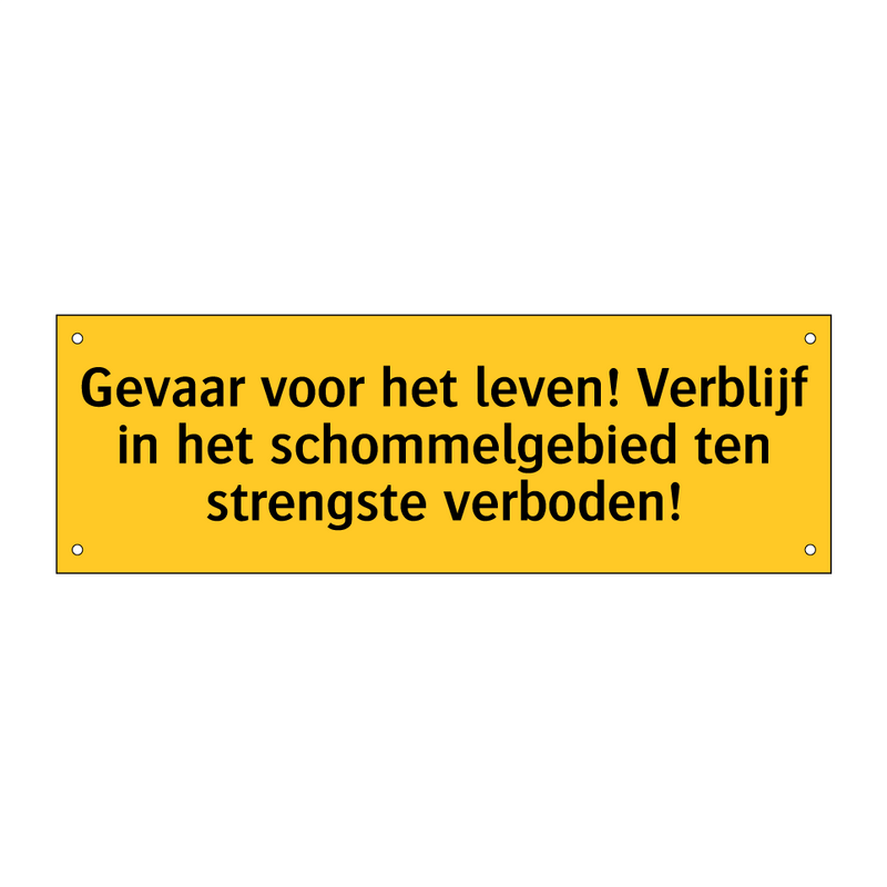 Gevaar voor het leven! Verblijf in het schommelgebied /.../