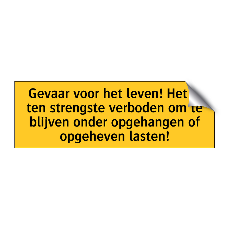 Gevaar voor het leven! Het is ten strengste verboden /.../