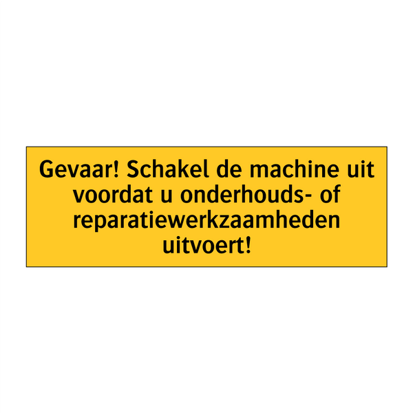 Gevaar! Schakel de machine uit voordat u onderhouds- /.../