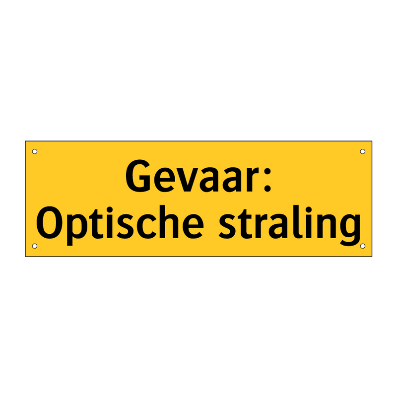 Gevaar: Optische straling & Gevaar: Optische straling & Gevaar: Optische straling