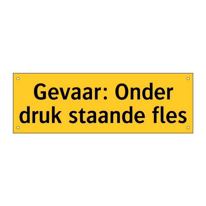 Gevaar: Onder druk staande fles & Gevaar: Onder druk staande fles & Gevaar: Onder druk staande fles