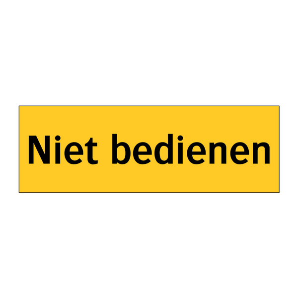 Niet bedienen & Niet bedienen & Niet bedienen & Niet bedienen & Niet bedienen & Niet bedienen