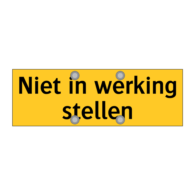 Niet in werking stellen & Niet in werking stellen & Niet in werking stellen