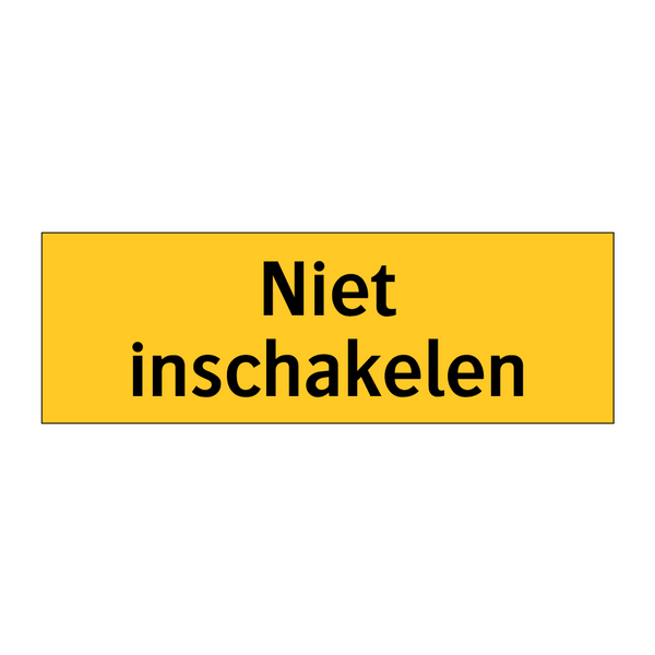 Niet inschakelen & Niet inschakelen & Niet inschakelen & Niet inschakelen & Niet inschakelen