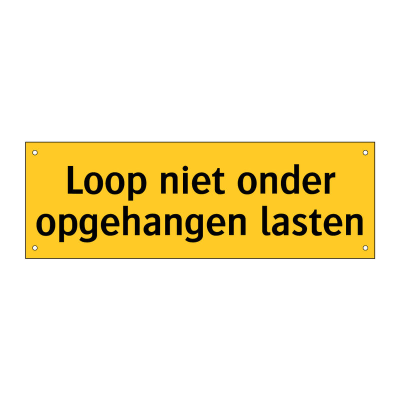 Loop niet onder opgehangen lasten