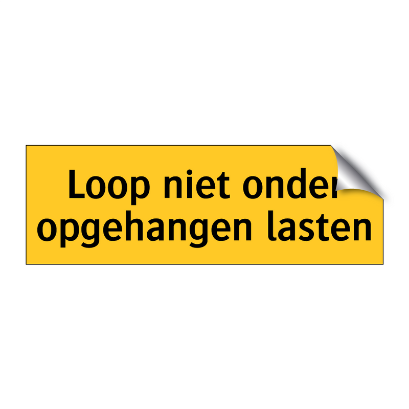 Loop niet onder opgehangen lasten