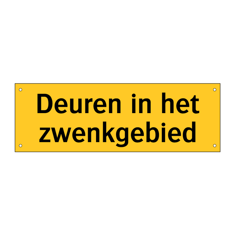 Deuren in het zwenkgebied