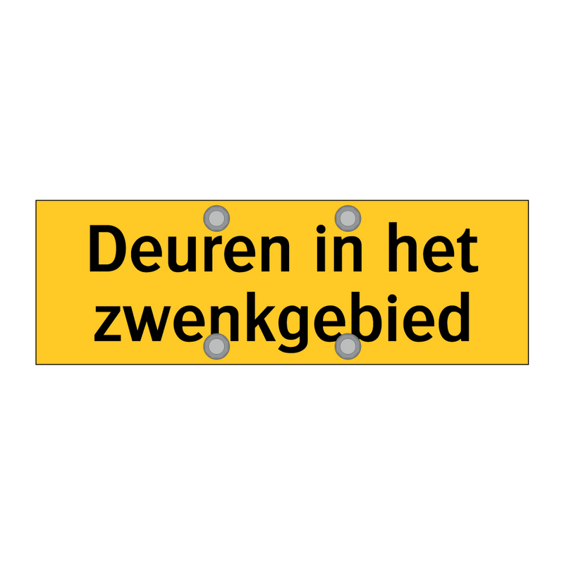 Deuren in het zwenkgebied