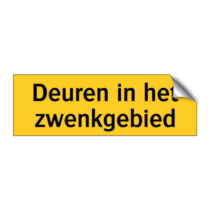 Deuren in het zwenkgebied