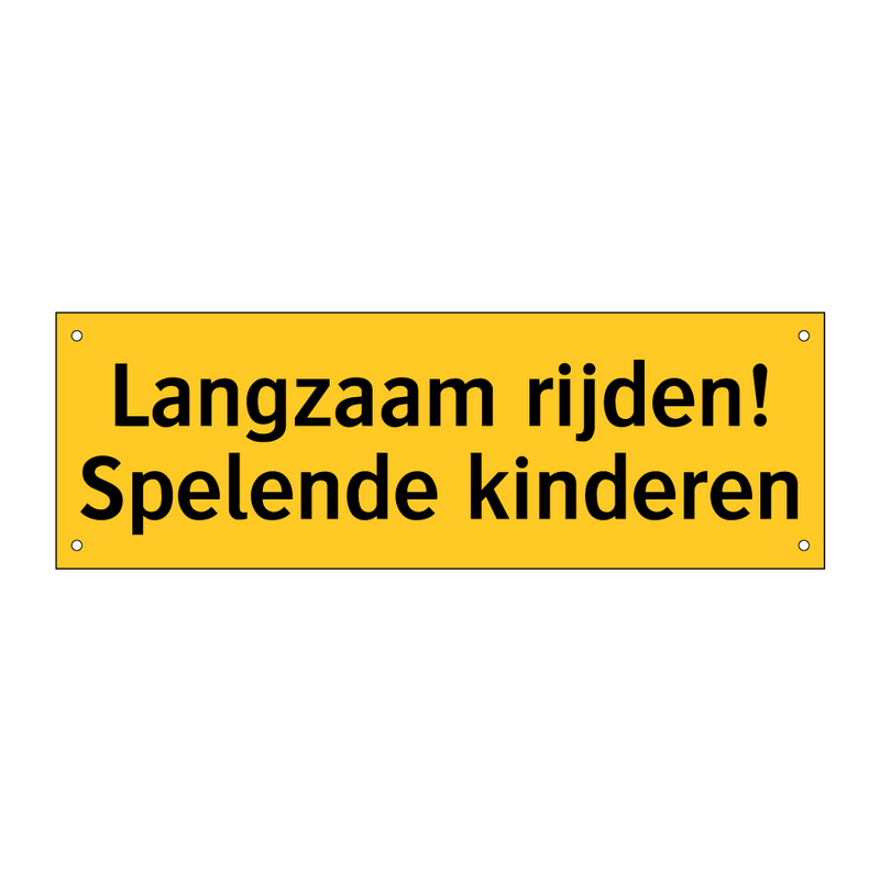 Langzaam rijden! Spelende kinderen