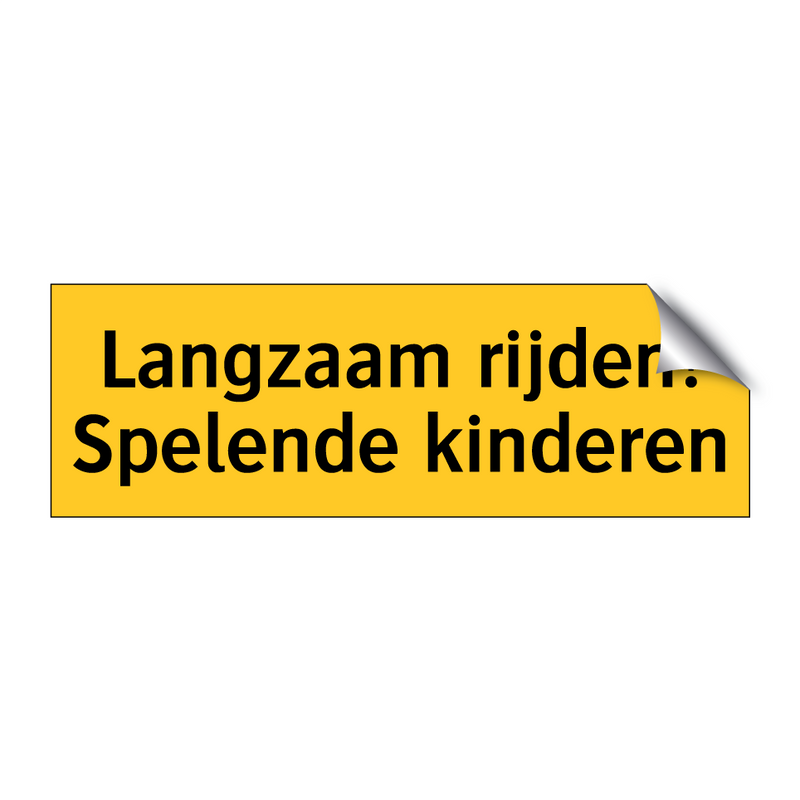 Langzaam rijden! Spelende kinderen