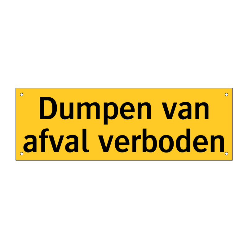 Dumpen van afval verboden