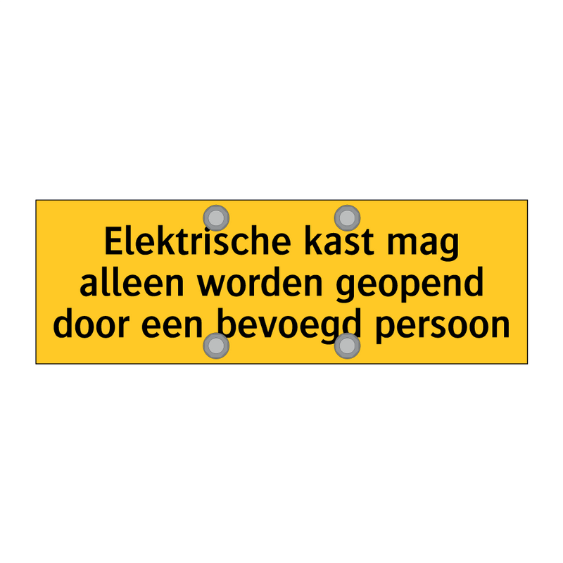 Elektrische kast mag alleen worden geopend door een /.../