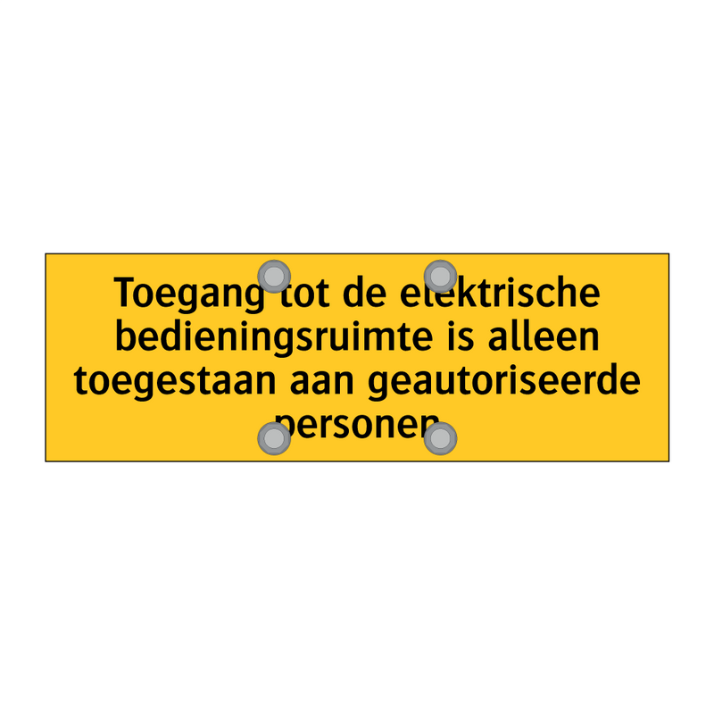 Toegang tot de elektrische bedieningsruimte is alleen /.../