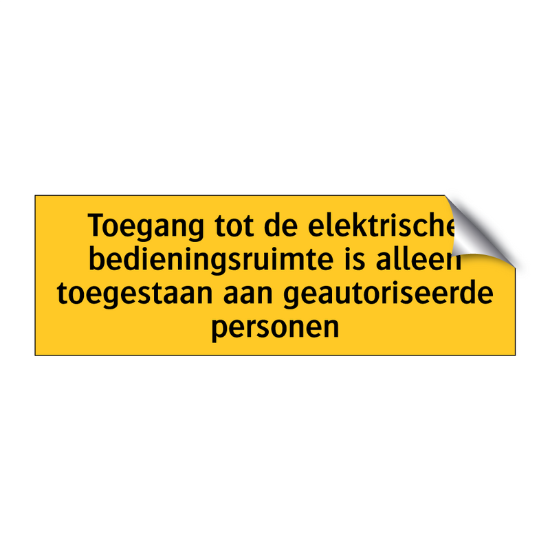 Toegang tot de elektrische bedieningsruimte is alleen /.../