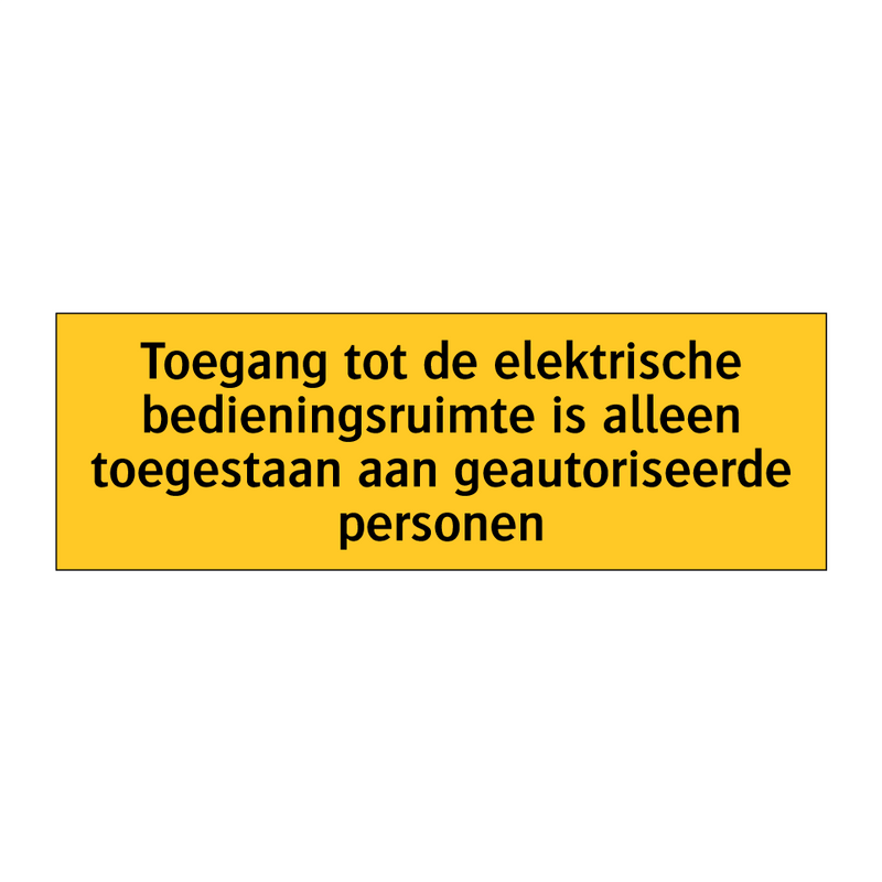 Toegang tot de elektrische bedieningsruimte is alleen /.../