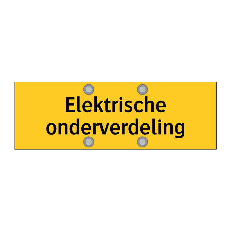 Elektrische onderverdeling & Elektrische onderverdeling & Elektrische onderverdeling