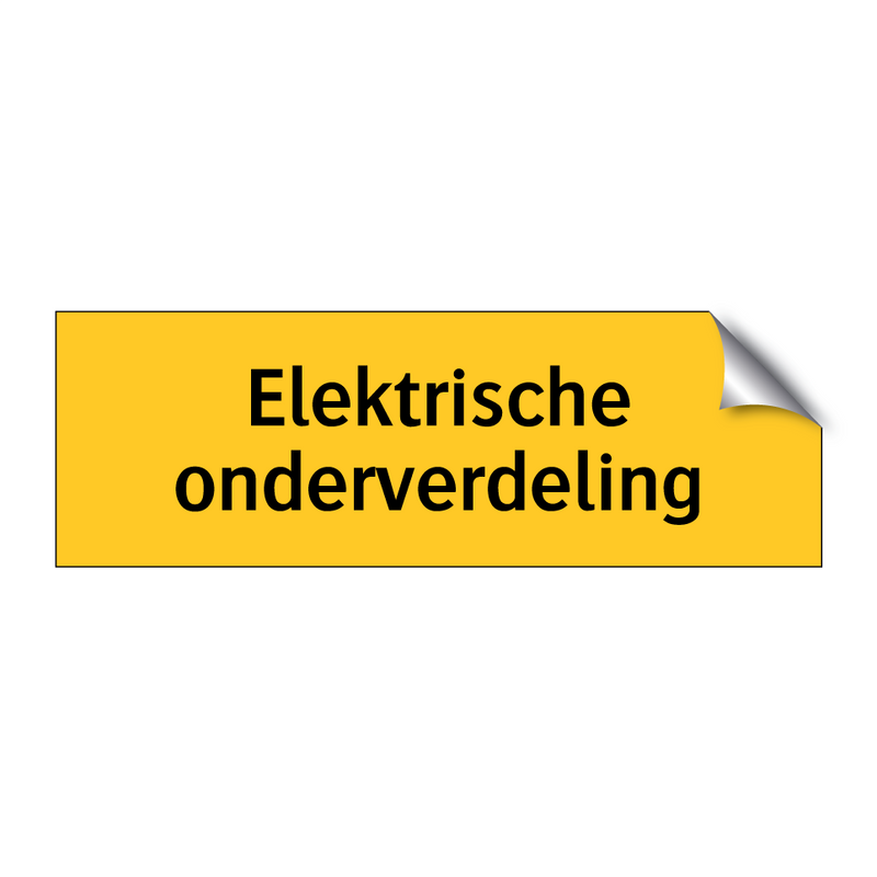 Elektrische onderverdeling & Elektrische onderverdeling & Elektrische onderverdeling