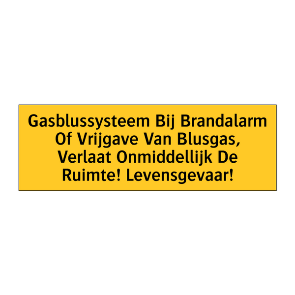 Gasblussysteem Bij Brandalarm Of Vrijgave Van Blusgas, /.../