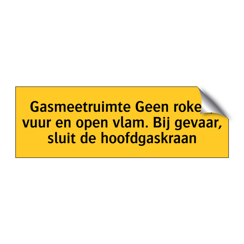 Gasmeetruimte Geen roken, vuur en open vlam. Bij /.../