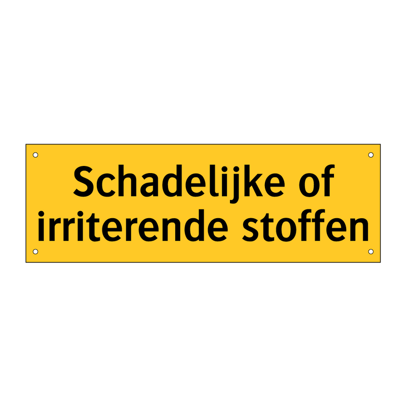 Schadelijke of irriterende stoffen