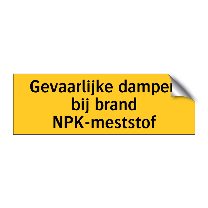 Gevaarlijke dampen bij brand NPK-meststof