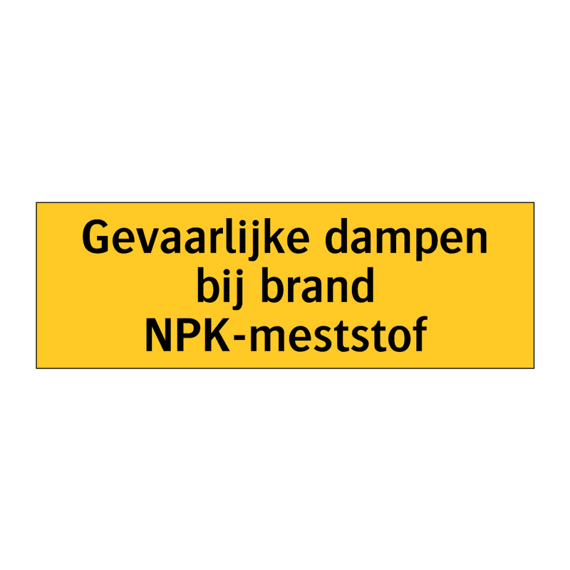 Gevaarlijke dampen bij brand NPK-meststof