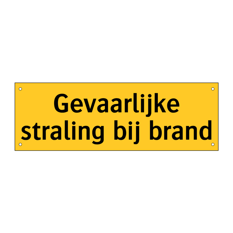 Gevaarlijke straling bij brand & Gevaarlijke straling bij brand & Gevaarlijke straling bij brand