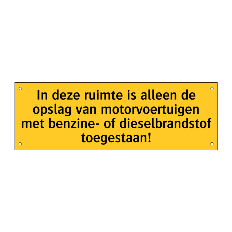 In deze ruimte is alleen de opslag van motorvoertuigen /.../