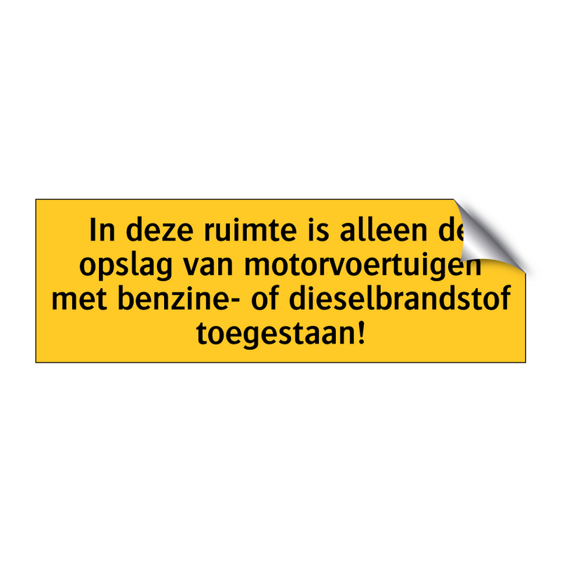 In deze ruimte is alleen de opslag van motorvoertuigen /.../