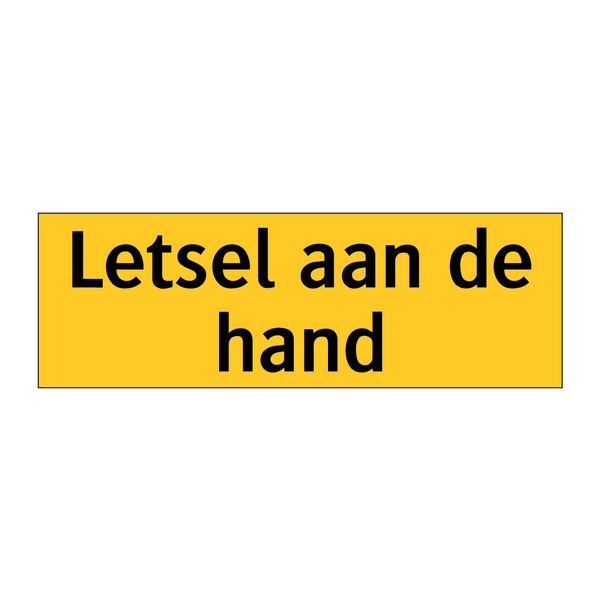 Letsel aan de hand & Letsel aan de hand & Letsel aan de hand & Letsel aan de hand