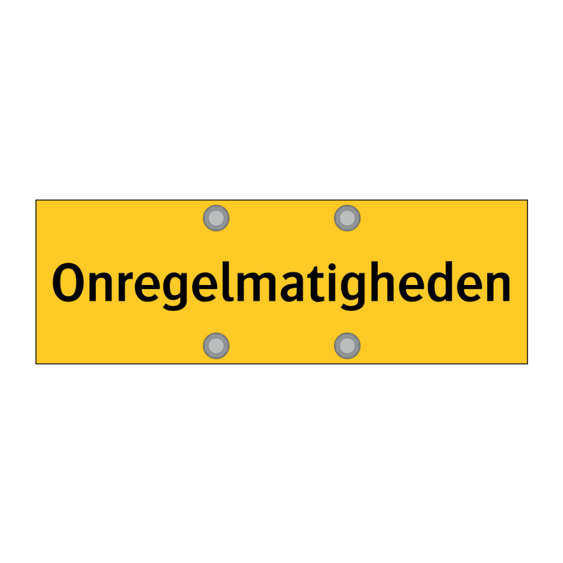 Onregelmatigheden & Onregelmatigheden & Onregelmatigheden