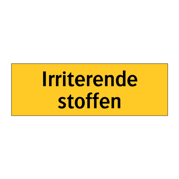 Irriterende stoffen & Irriterende stoffen & Irriterende stoffen & Irriterende stoffen