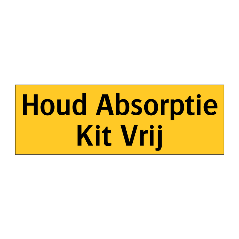 Houd Absorptie Kit Vrij & Houd Absorptie Kit Vrij & Houd Absorptie Kit Vrij