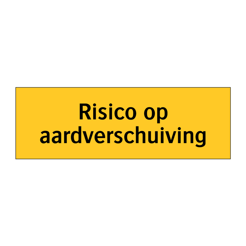 Risico op aardverschuiving