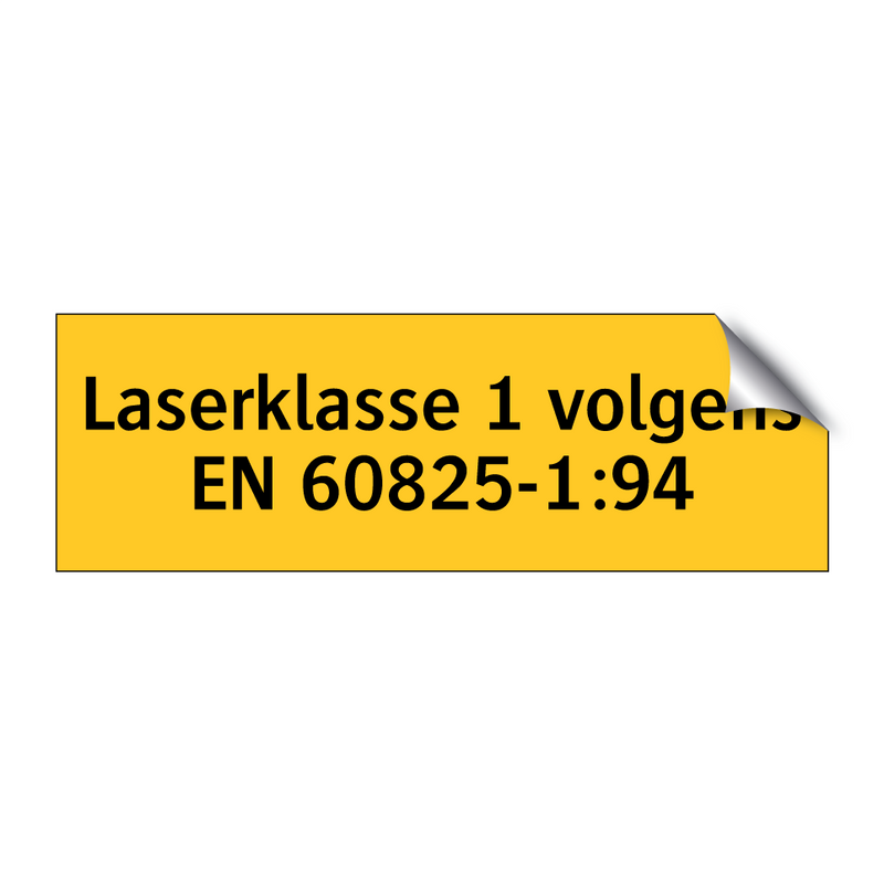 Laserklasse 1 volgens EN 60825-1:94