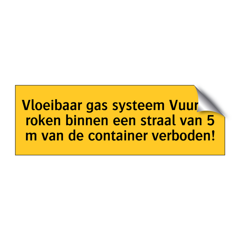 Vloeibaar gas systeem Vuur en roken binnen een straal /.../