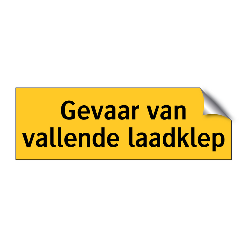 Gevaar van vallende laadklep & Gevaar van vallende laadklep & Gevaar van vallende laadklep